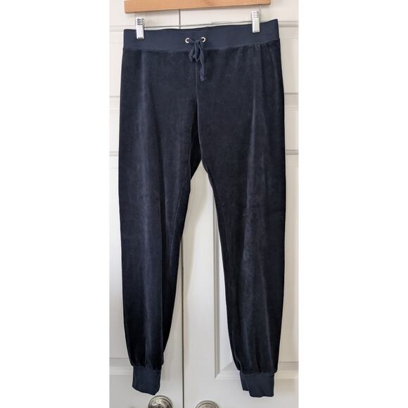Juicy Couture Black Label Velour Jogger Pants Navy Blue - Picture 1 of 6